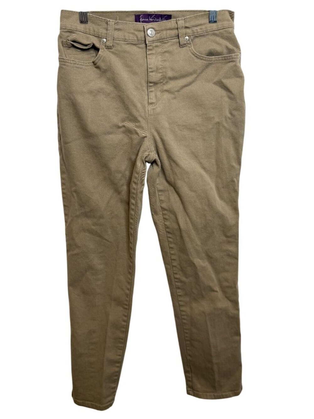 Gloria Vanderbilt Amanda Jeans Women Size 8 Tan Straight Leg Stretch